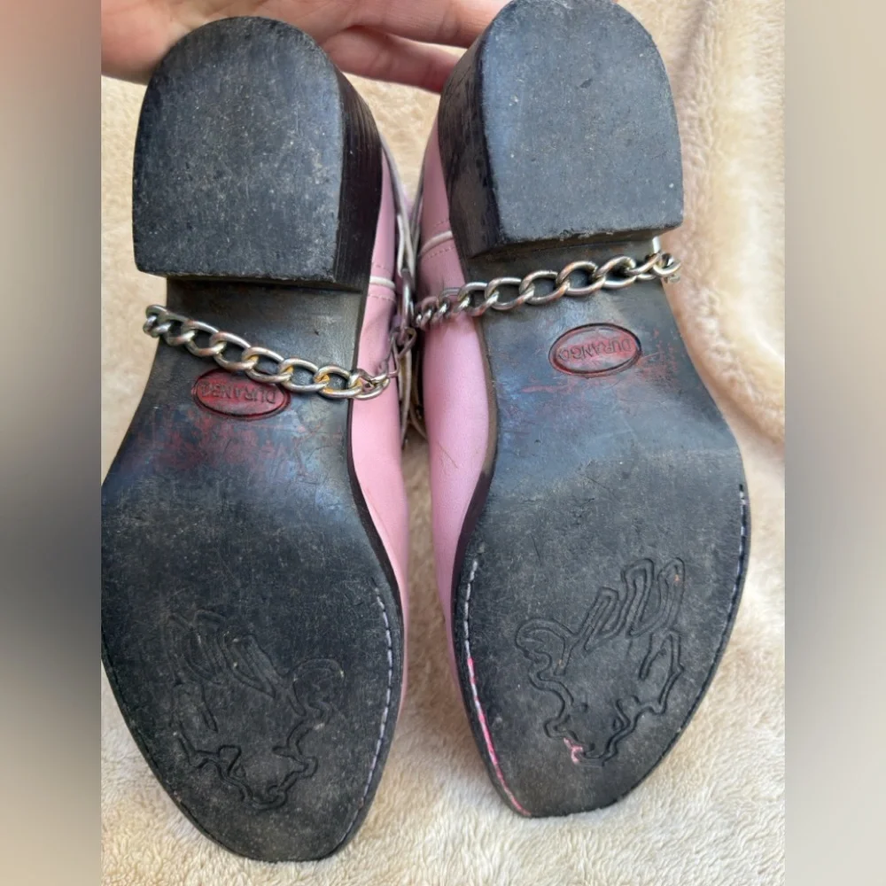Durango L'il Kids Pink Rhinestone Wrap (Removable) Western Boots‎ Sz 6D EUC